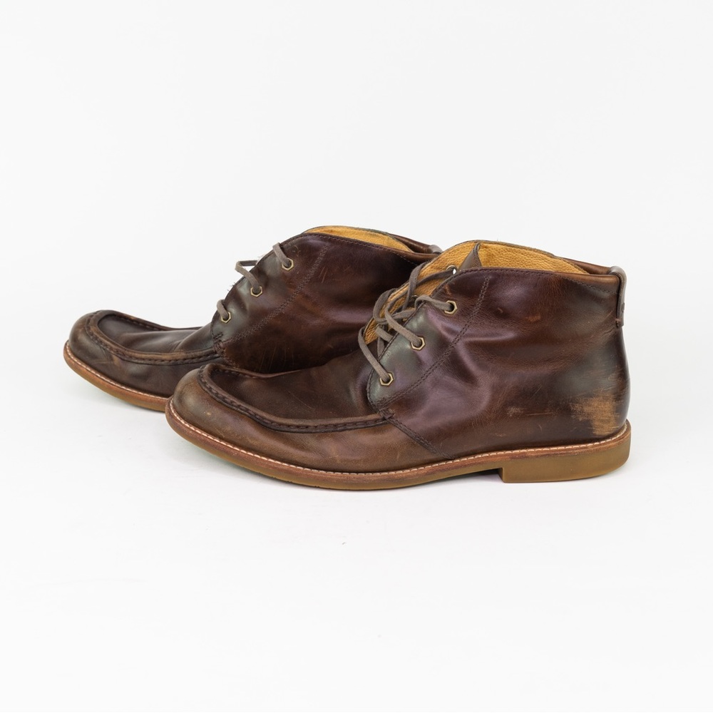 UGG Boots Via Lungarno Leather Moc Toe Ankle Chukka Boot Brown Mens Size US 11